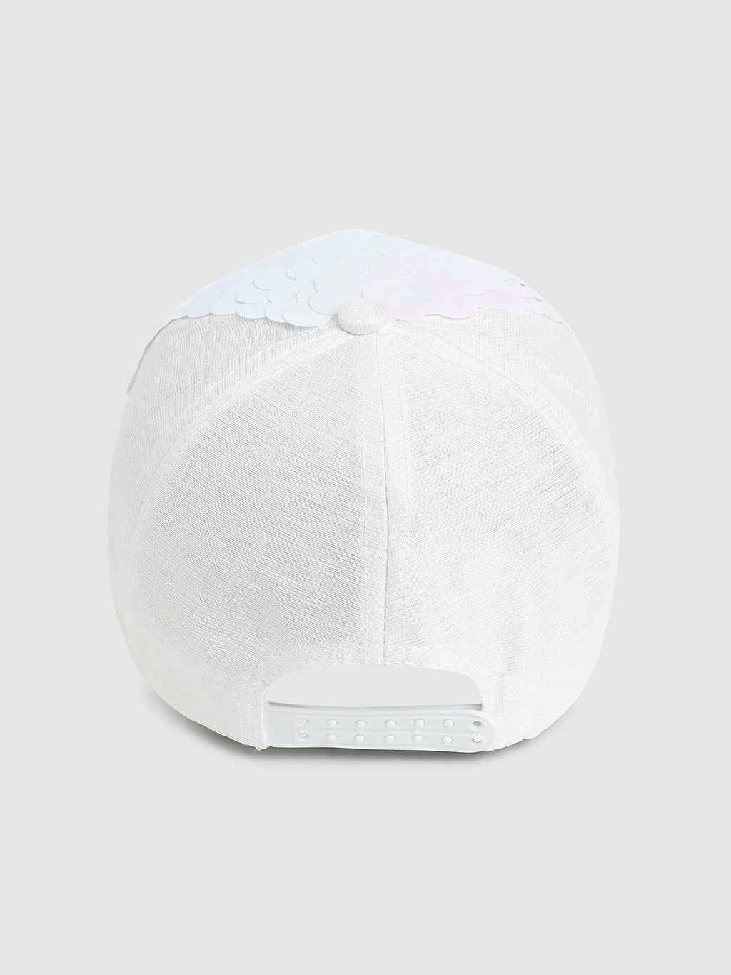 Maxi Sequin Baseball Cap - White