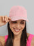 Rhinestone Lined Baseball Cap - Baby Pink