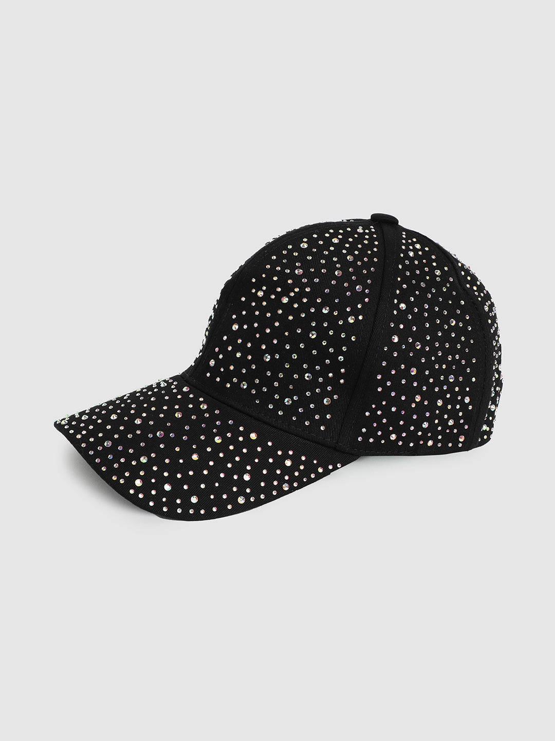 All Over Embellished Baseball Cap - Black
