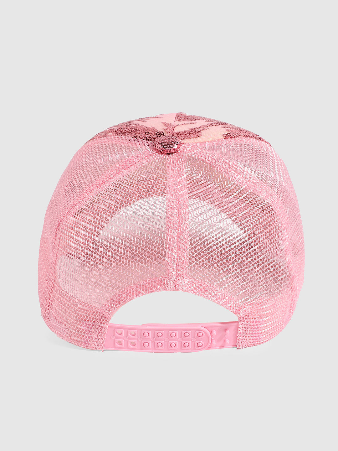 Abstract Sequin Baseball Cap - Baby Pink