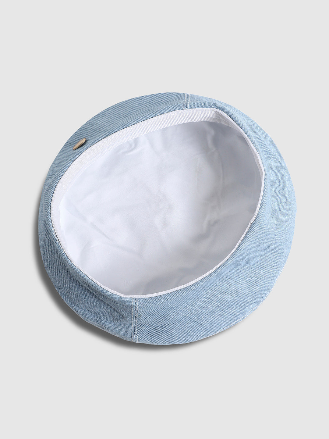 Denim Beret Hat - Light-Wash Blue