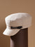 Women's Buckle Chain Breton Cap - White