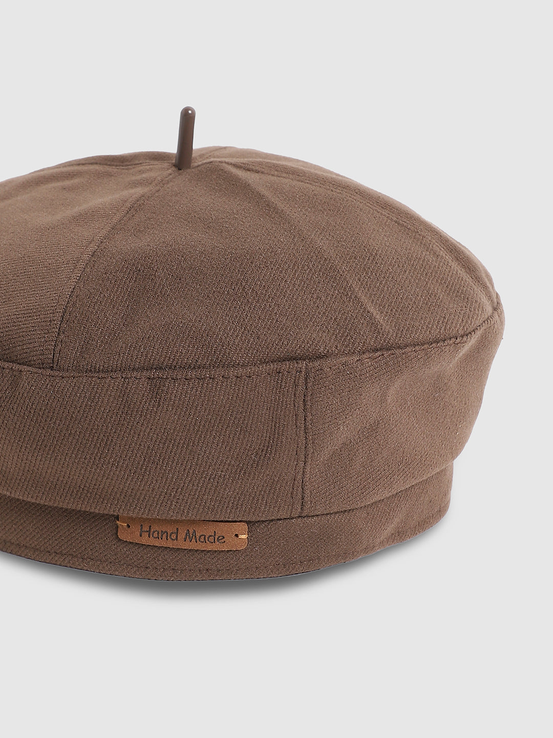 Pin Tipped Beret Hat - Coffee Brown