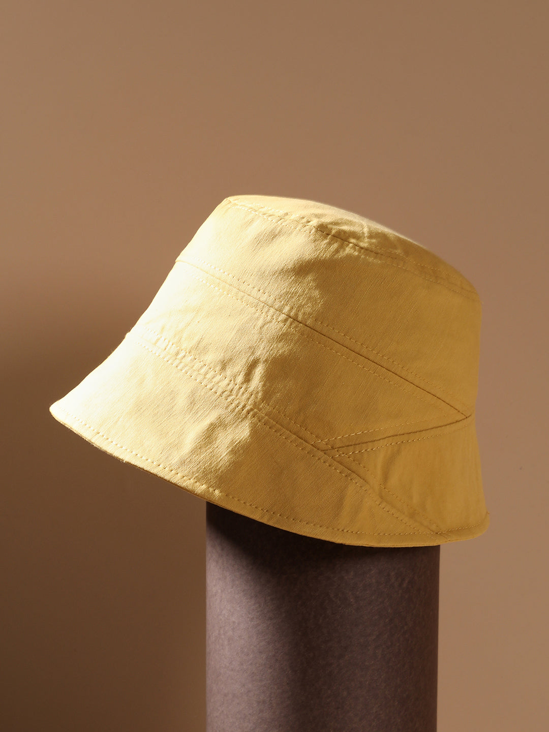 Self-Design Patched Bucket Hat - Mustard Yellow