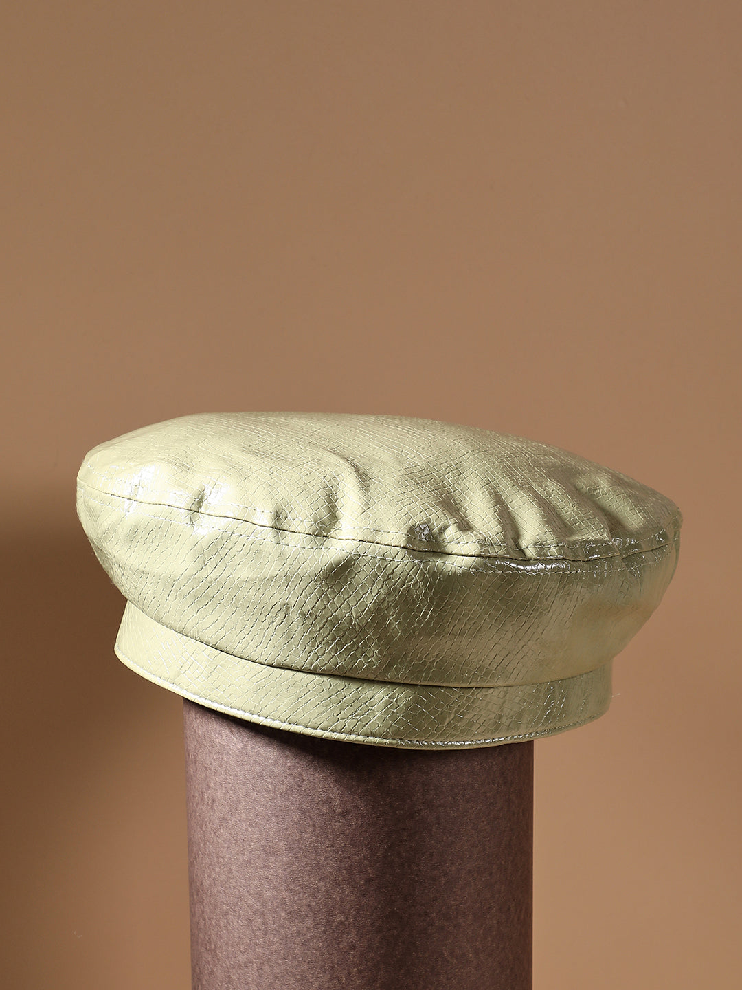 Pebbled Beret Hat - Sage Green