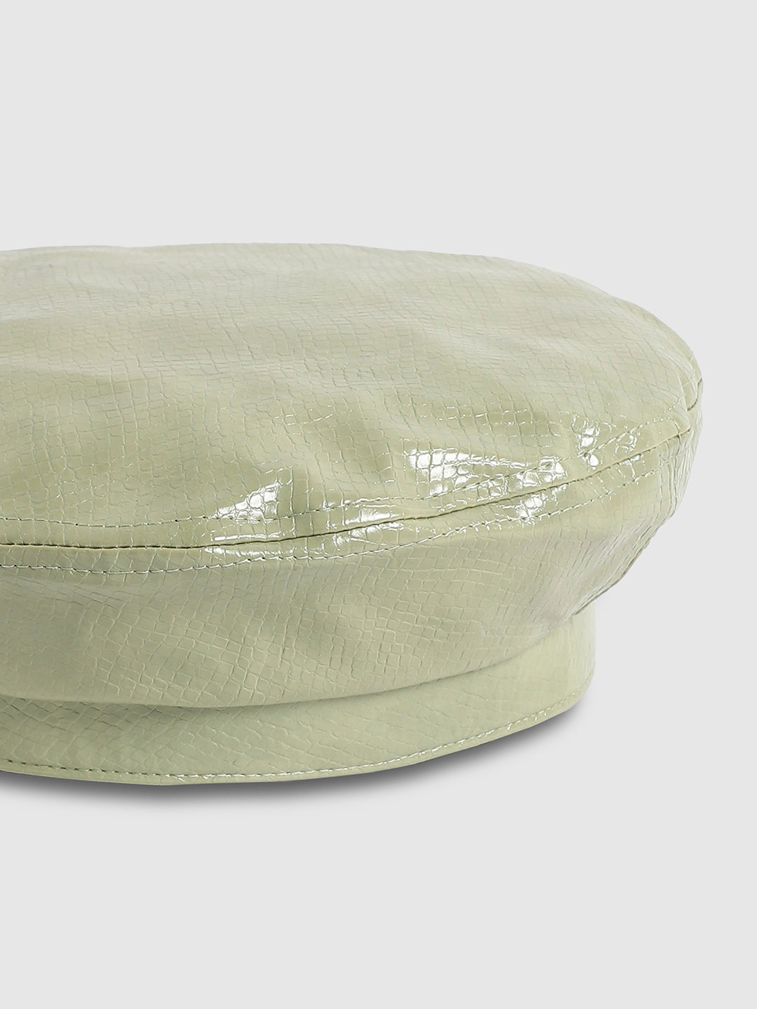 Pebbled Beret Hat - Sage Green