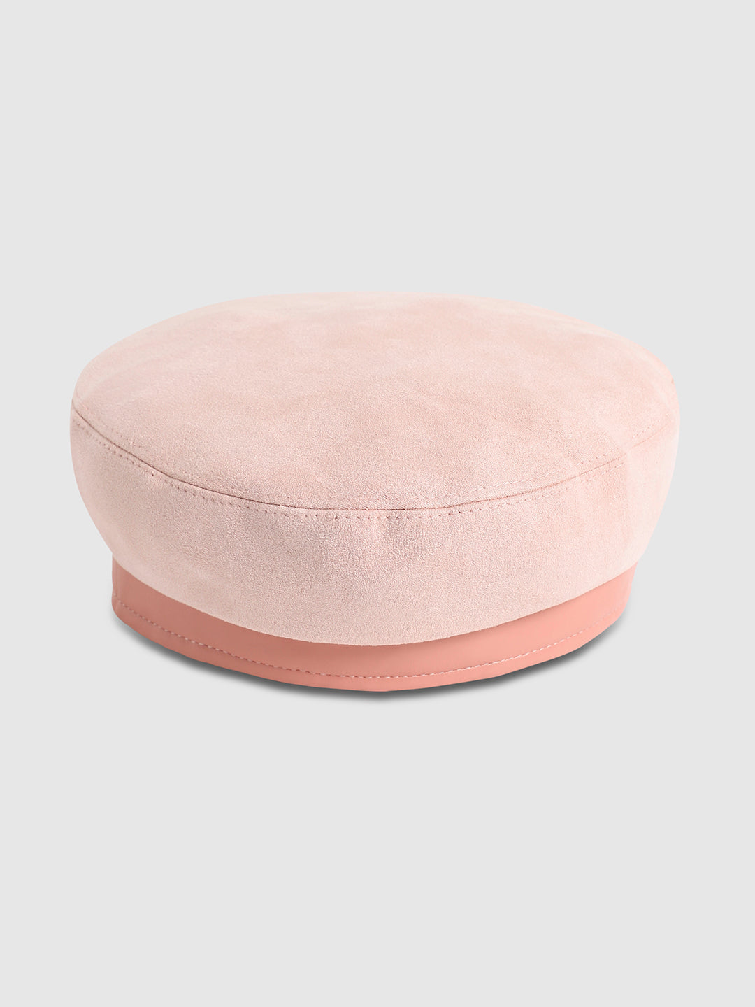 Contrast Texture Beret Hat - Baby Pink
