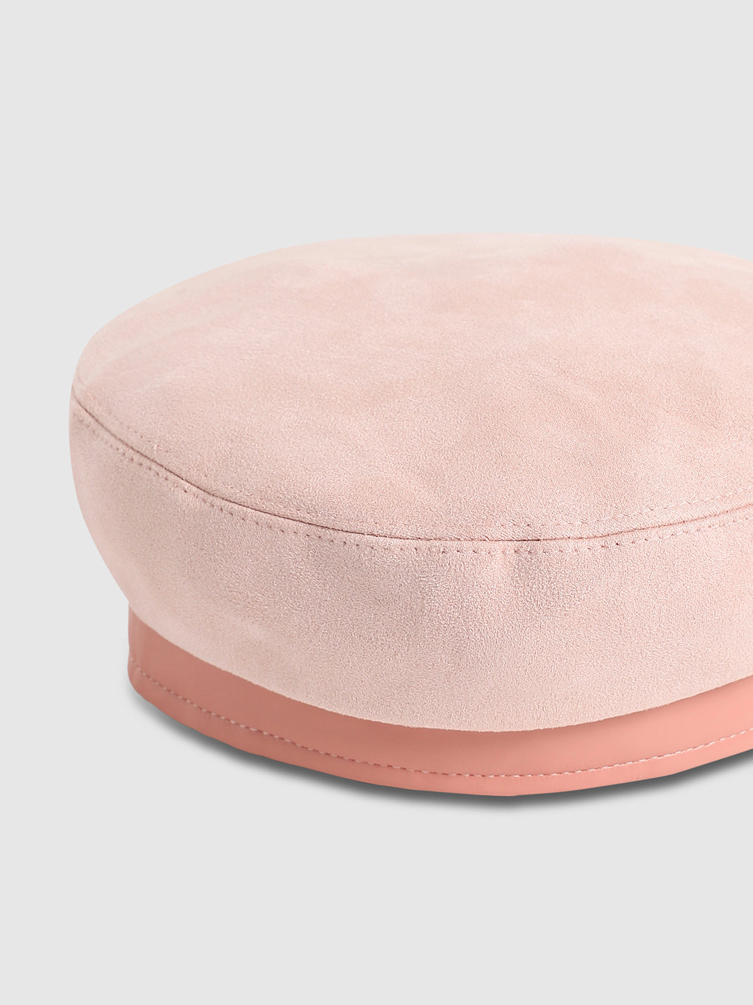 Contrast Texture Beret Hat - Baby Pink