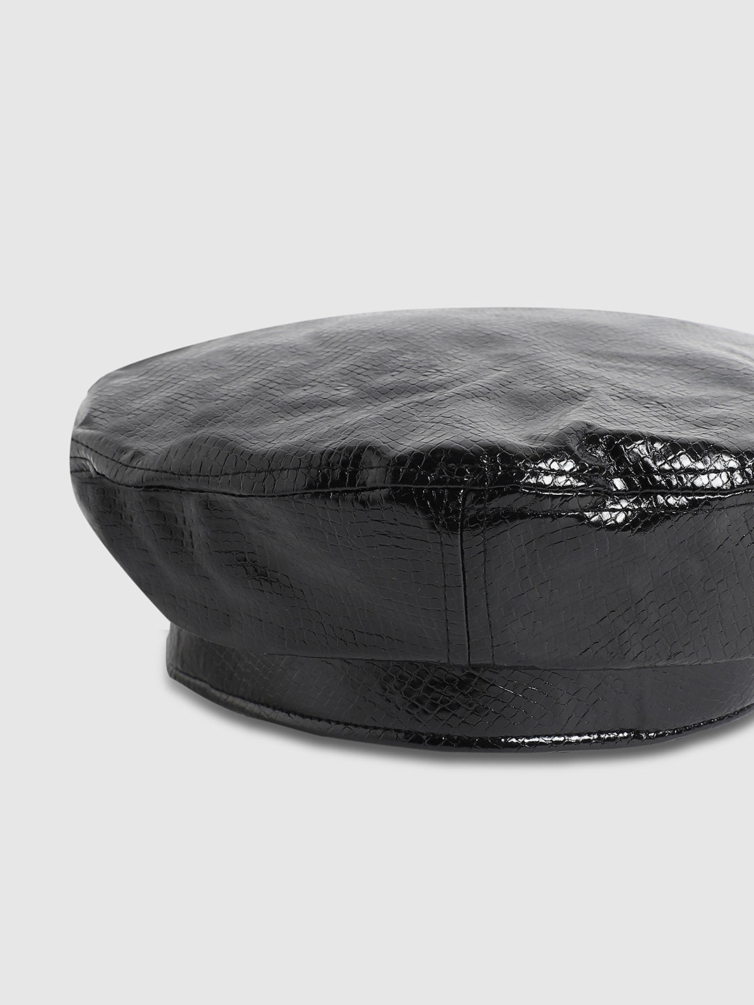 Pebbled Beret Hat - Black