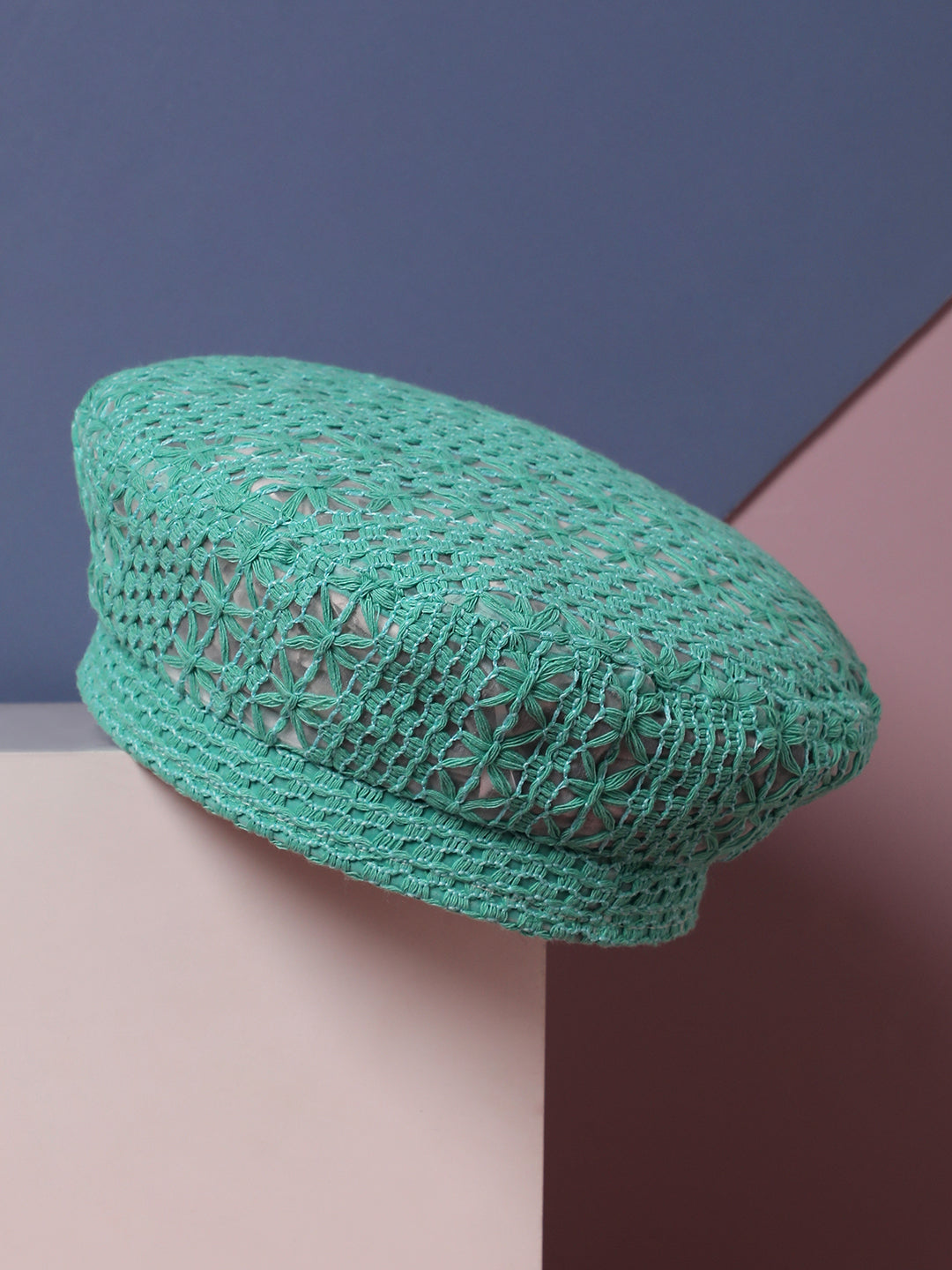 Self-Design Beret Hat - Mint Green