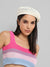 Women's Self-Design Beret Hat - White