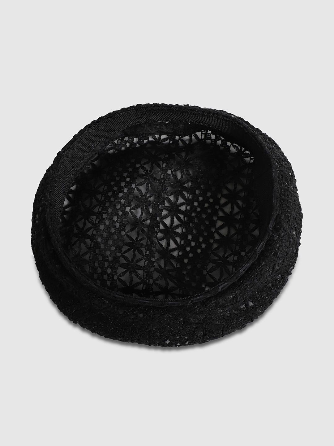 Self-Design Beret Hat - Black
