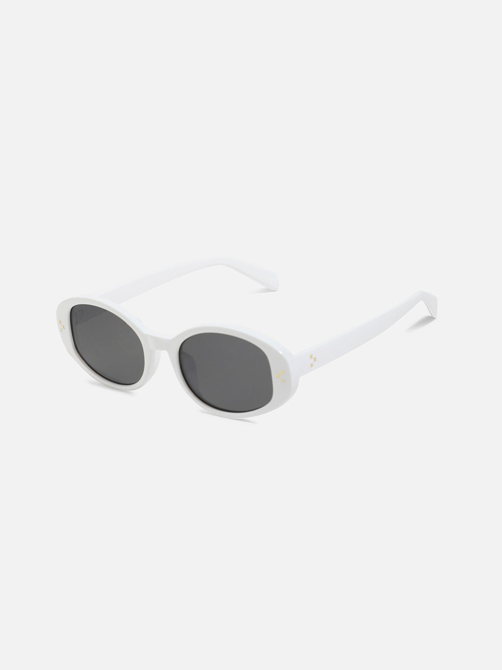 Solid Oval Sunglasses - White