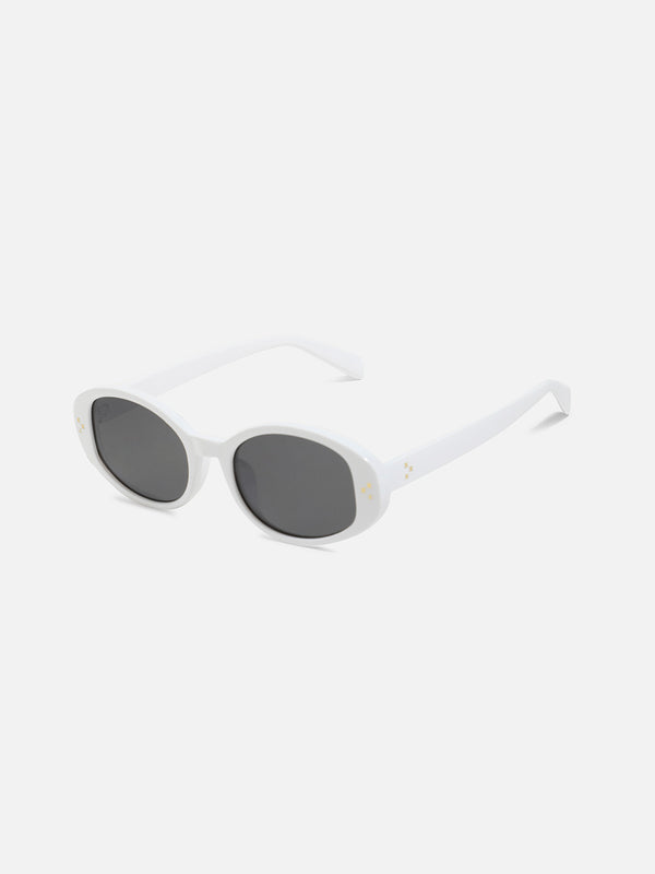 Solid Oval Sunglasses - White