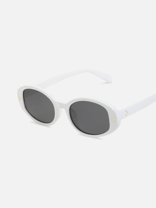 Solid Oval Sunglasses - White