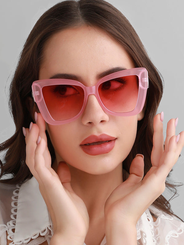 Marble Oversized Sunglasses - Pink & Grey