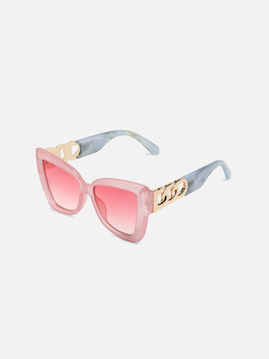 Marble Oversized Sunglasses - Pink & Grey