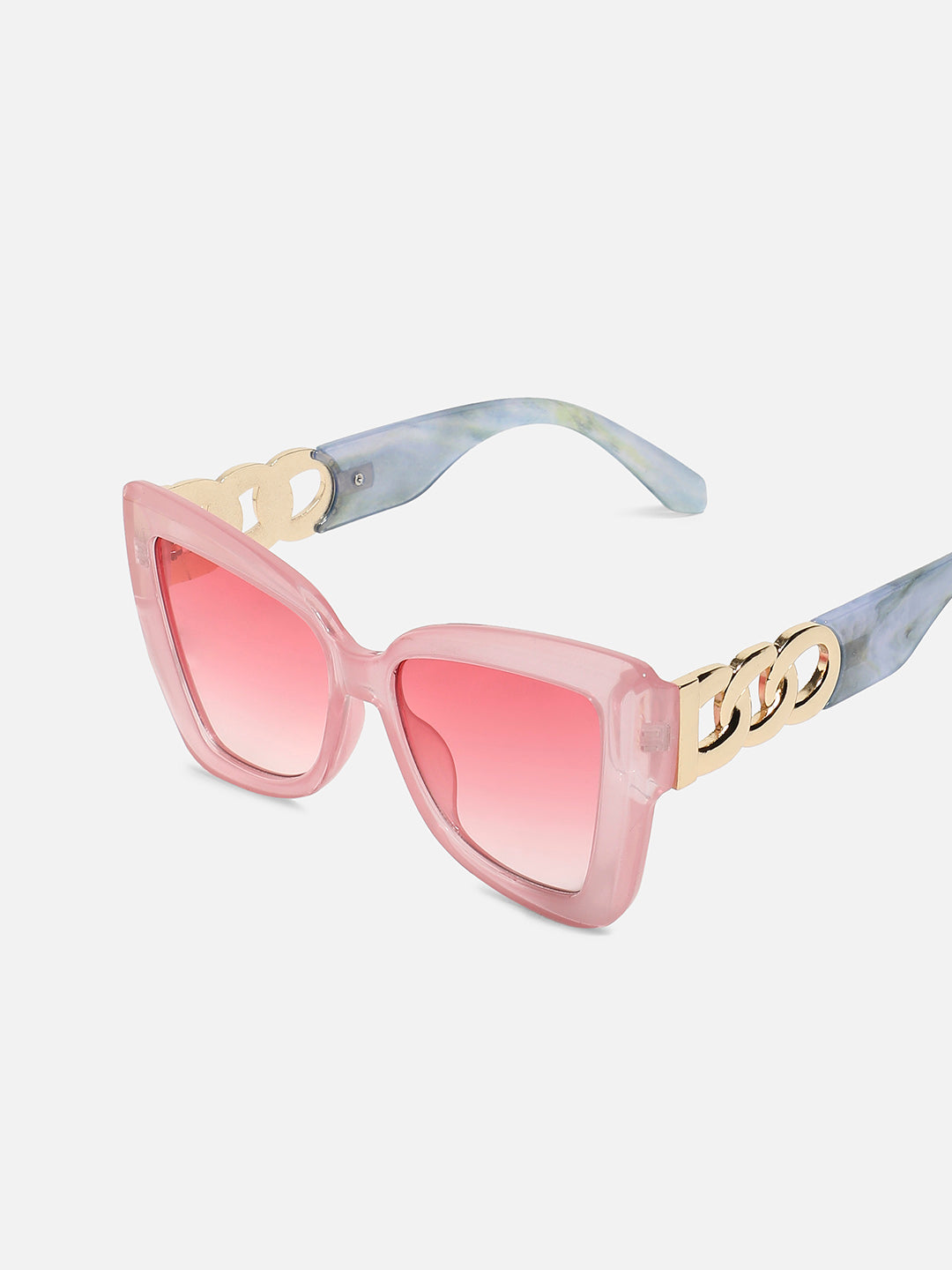 Marble Oversized Sunglasses - Pink & Grey