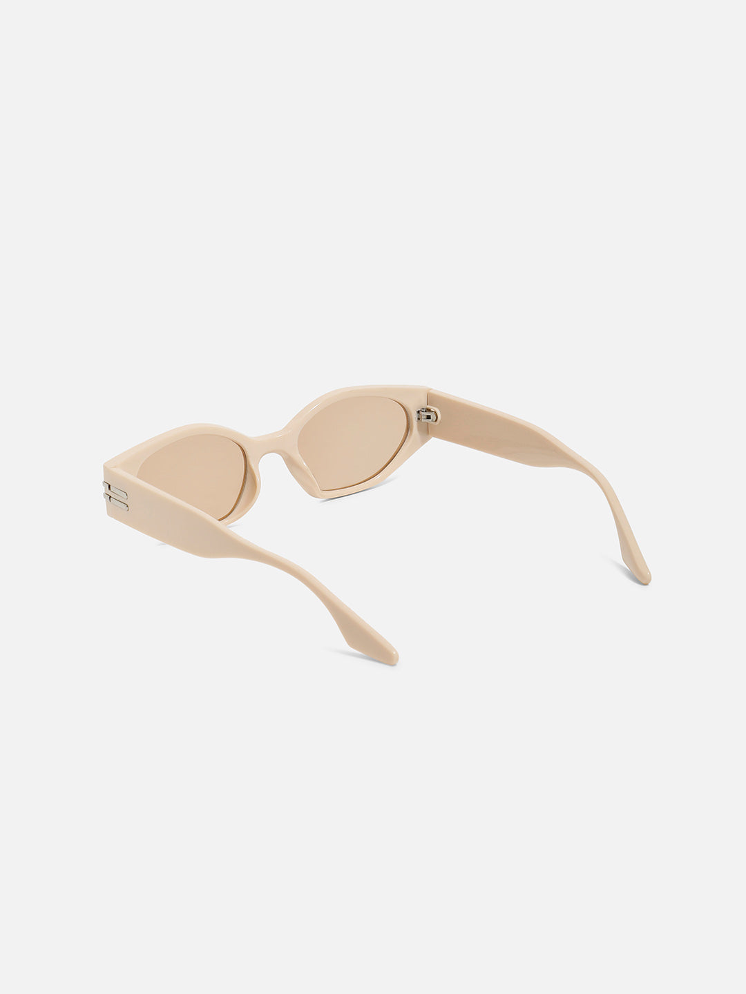 Solid Oval Sunglasses - Beige