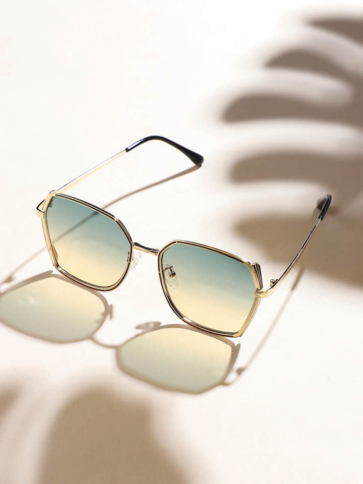 Gradient Oversized Sunglasses - Gold