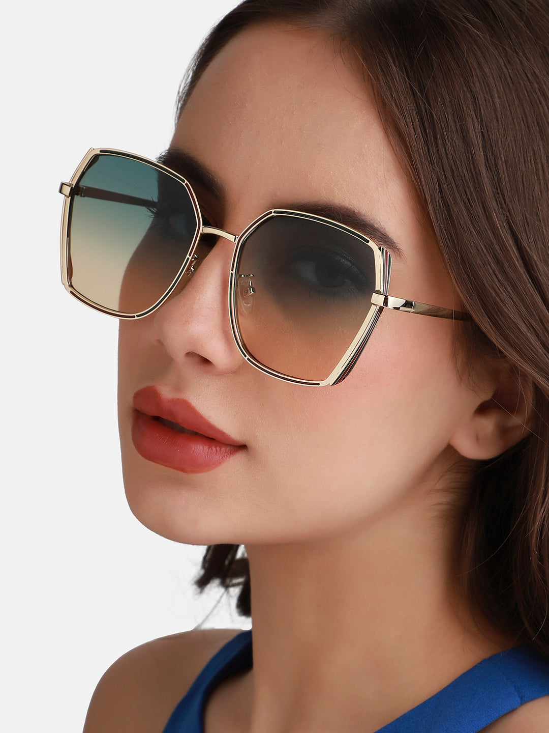 Gradient Oversized Sunglasses - Gold