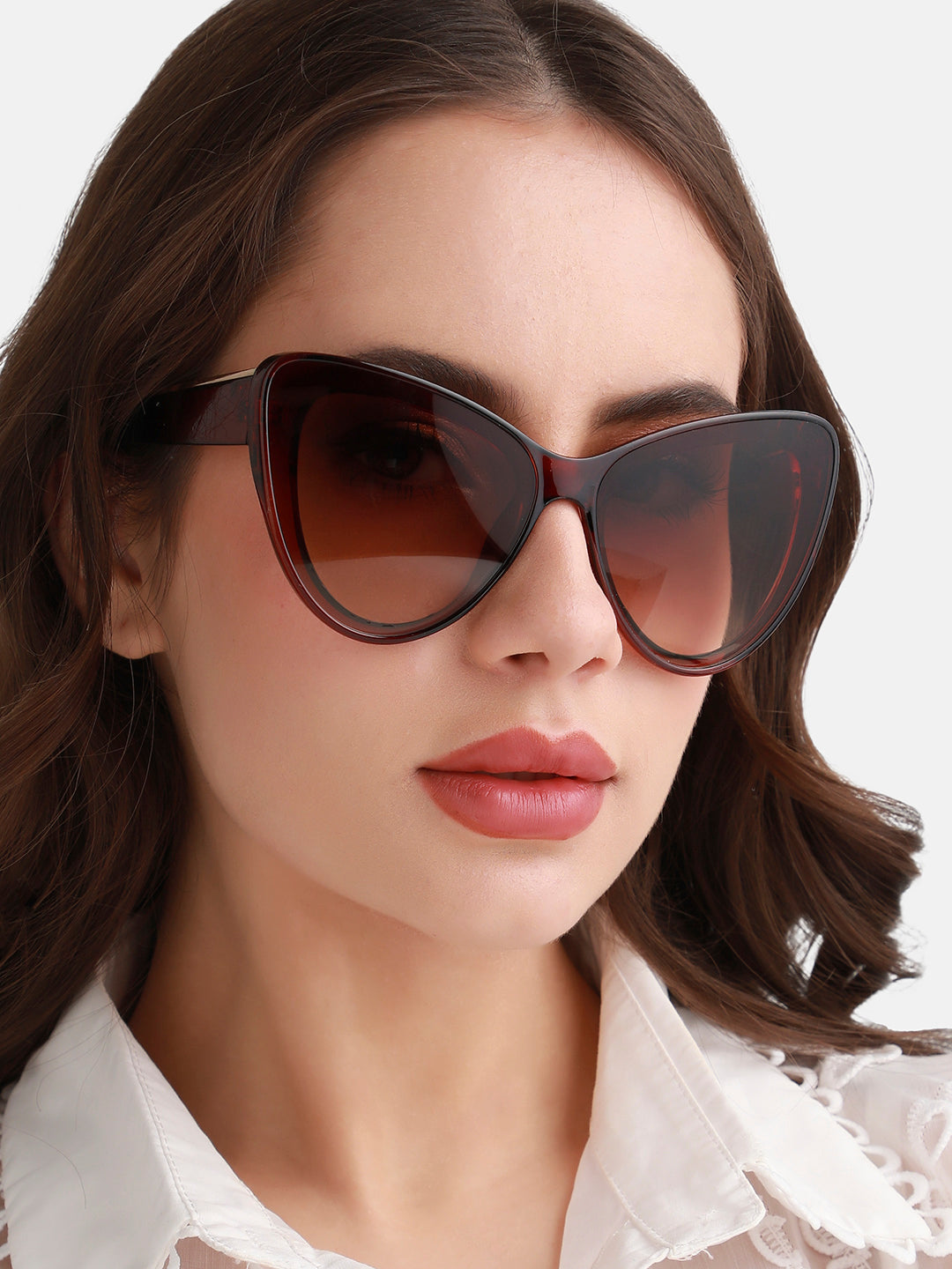 Gradient Cateye Sunglasses - Brown