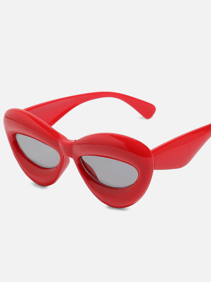 Solid Cateye Sunglasses - Red