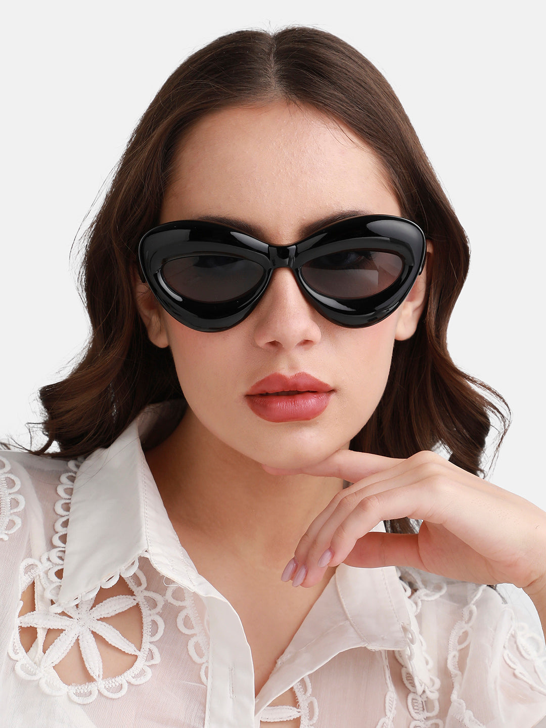 Solid Cateye Sunglasses - Black