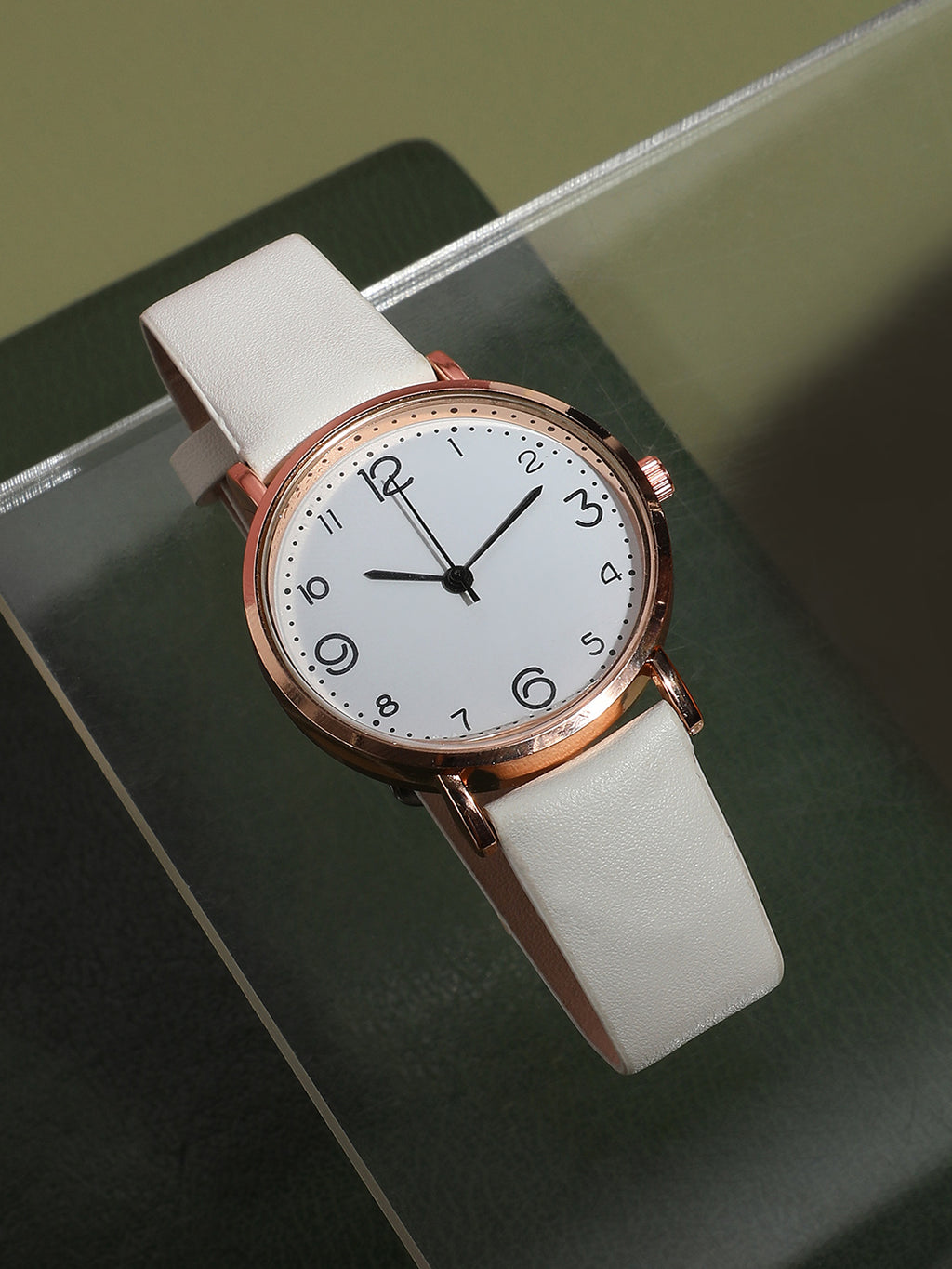 Round White Analogue Watch