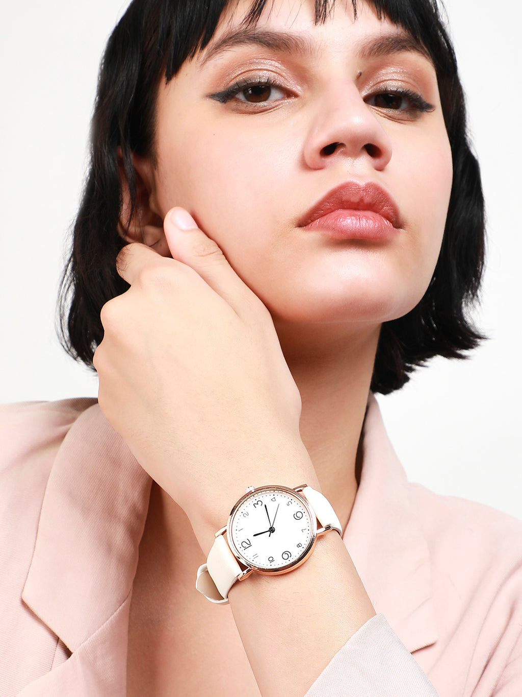 Round White Analogue Watch
