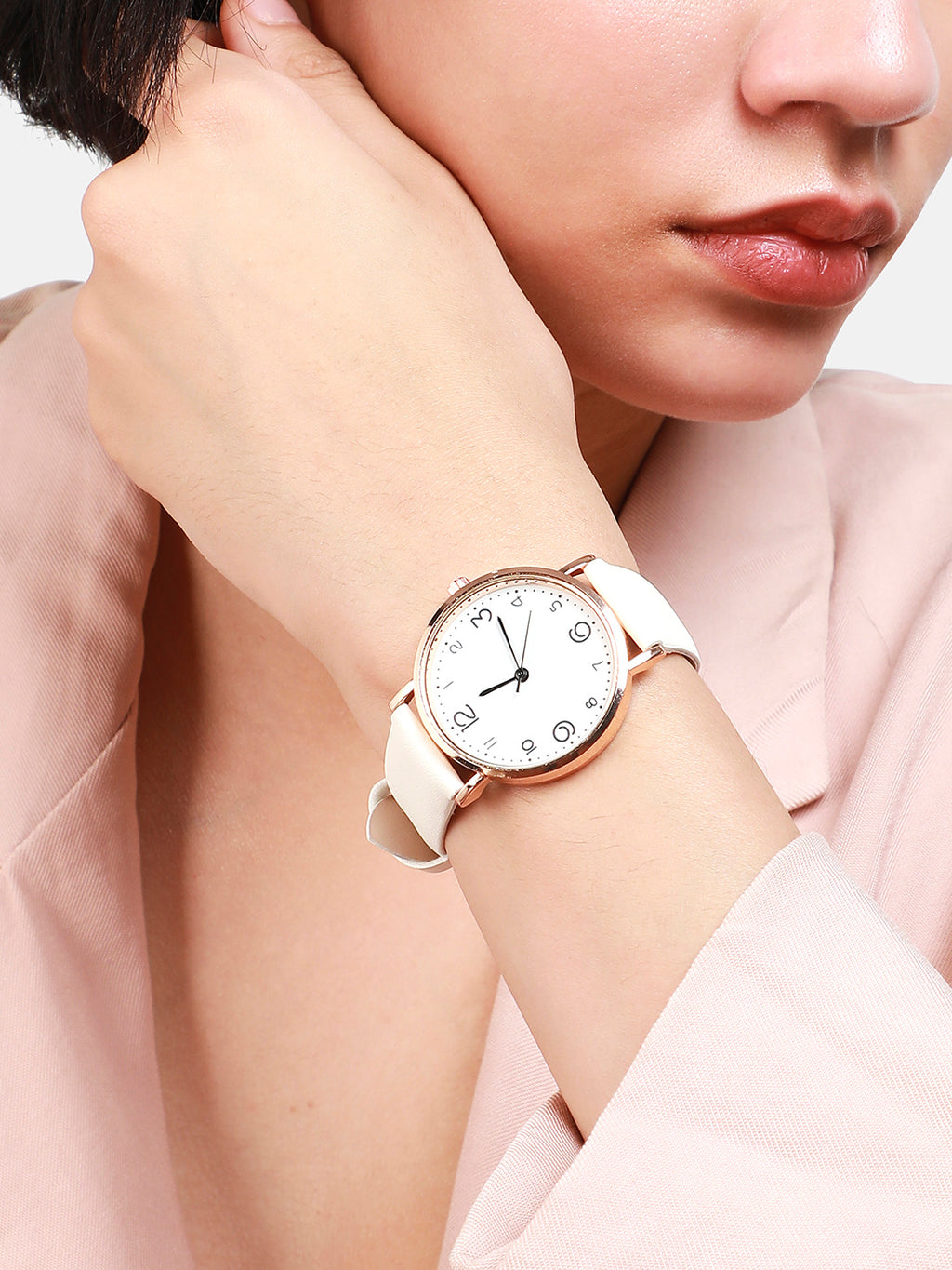 Round White Analogue Watch