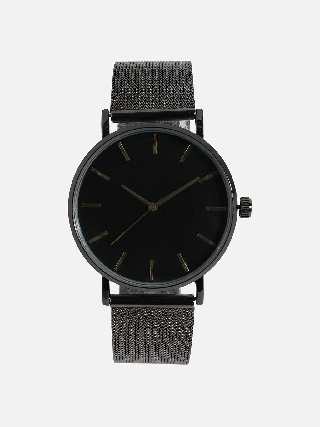 Round Black Analogue Watch