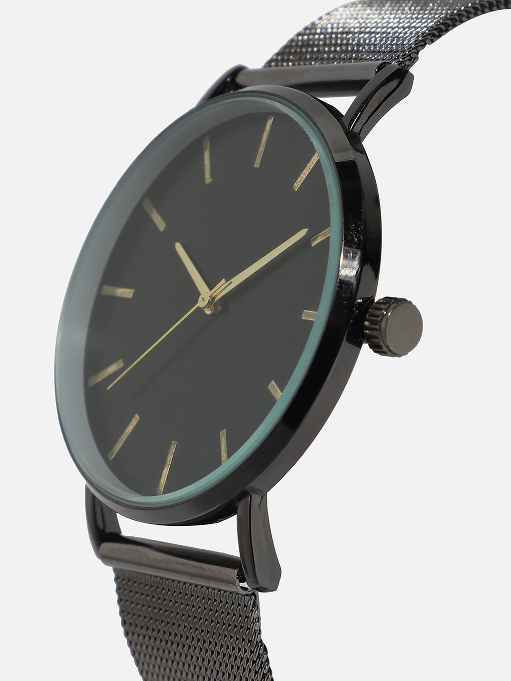 Round Black Analogue Watch
