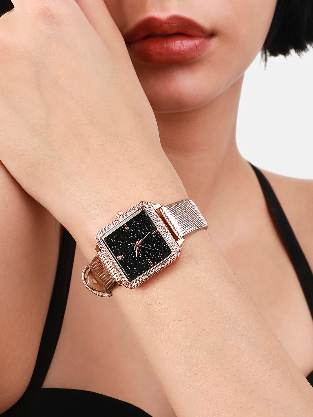 Square Brown Analogue Watch