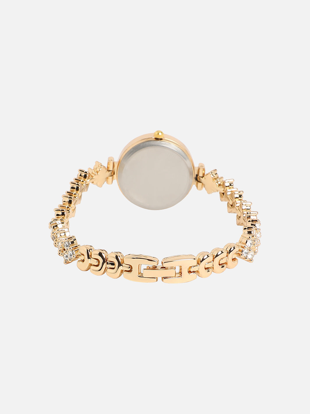 Embellished Round Watch - Gold