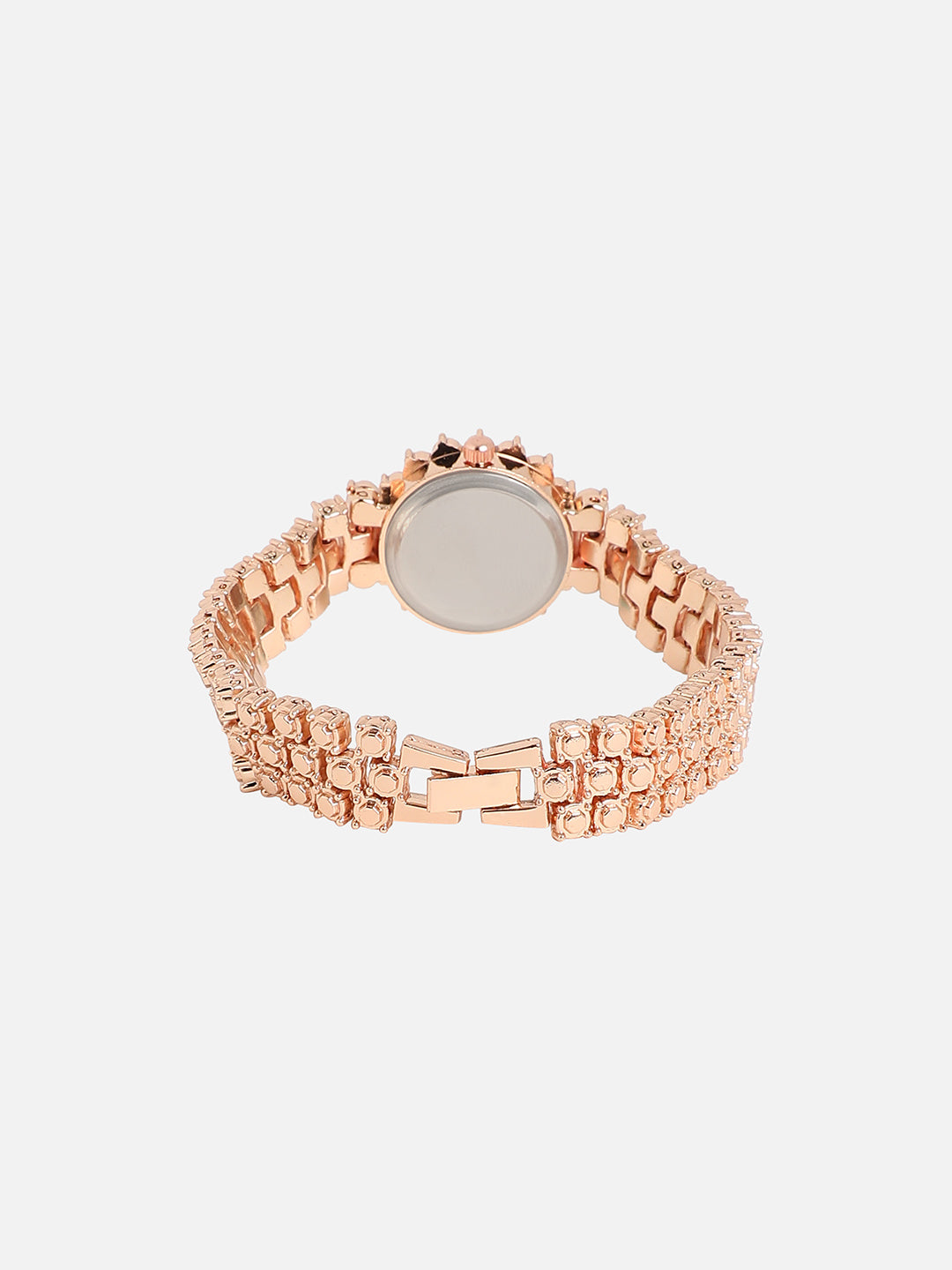 Embellished Round Watch - Rose Gold