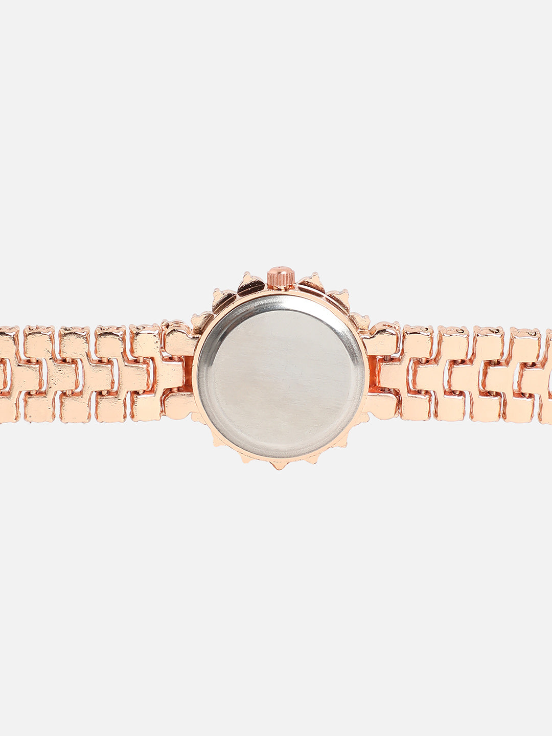 Embellished Round Watch - Rose Gold