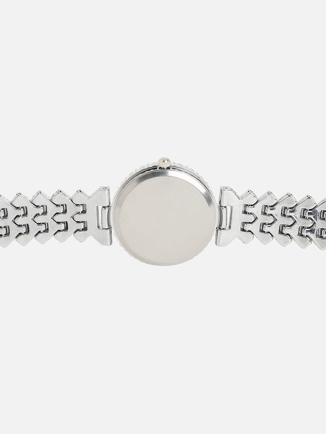 Embellished Round Watch - Silver