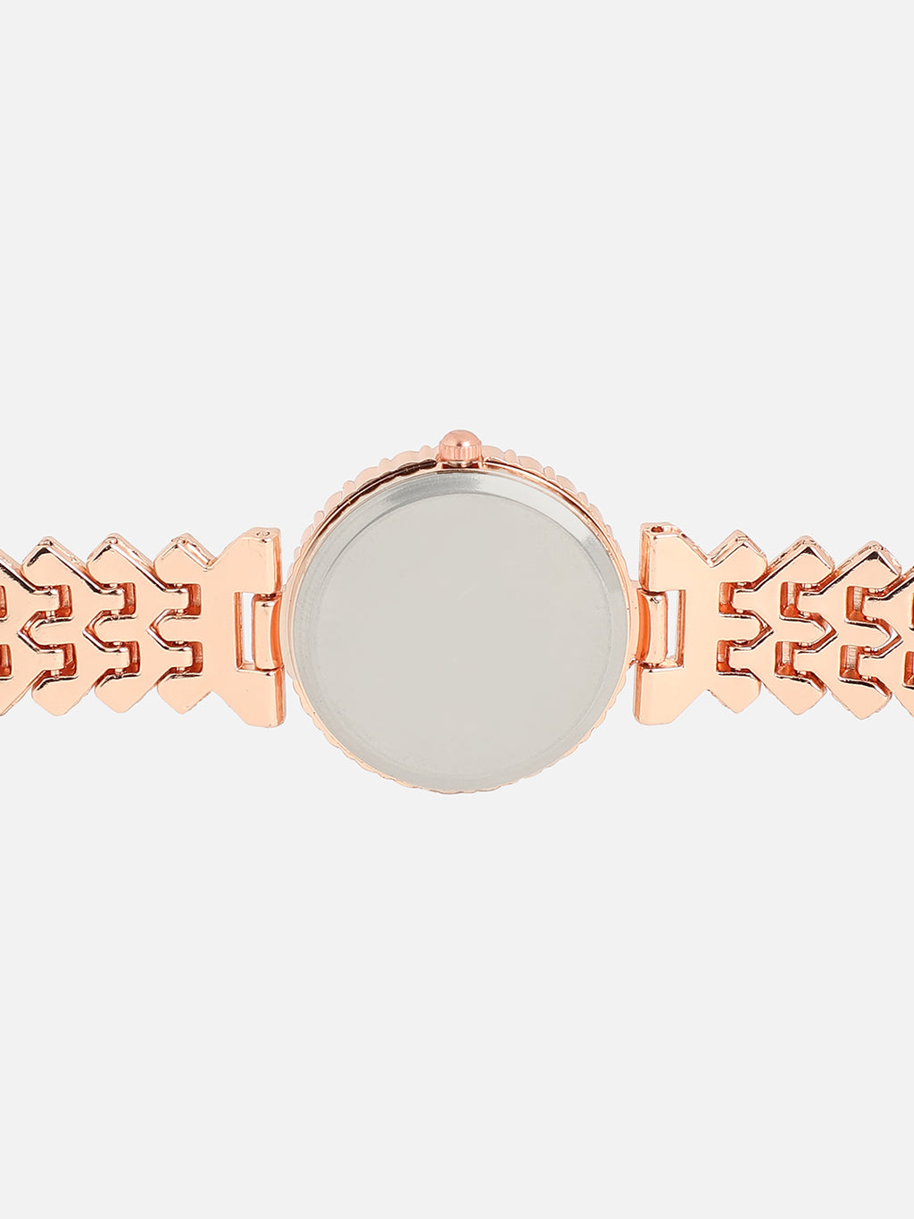 Embellished Round Watch - Rose Gold
