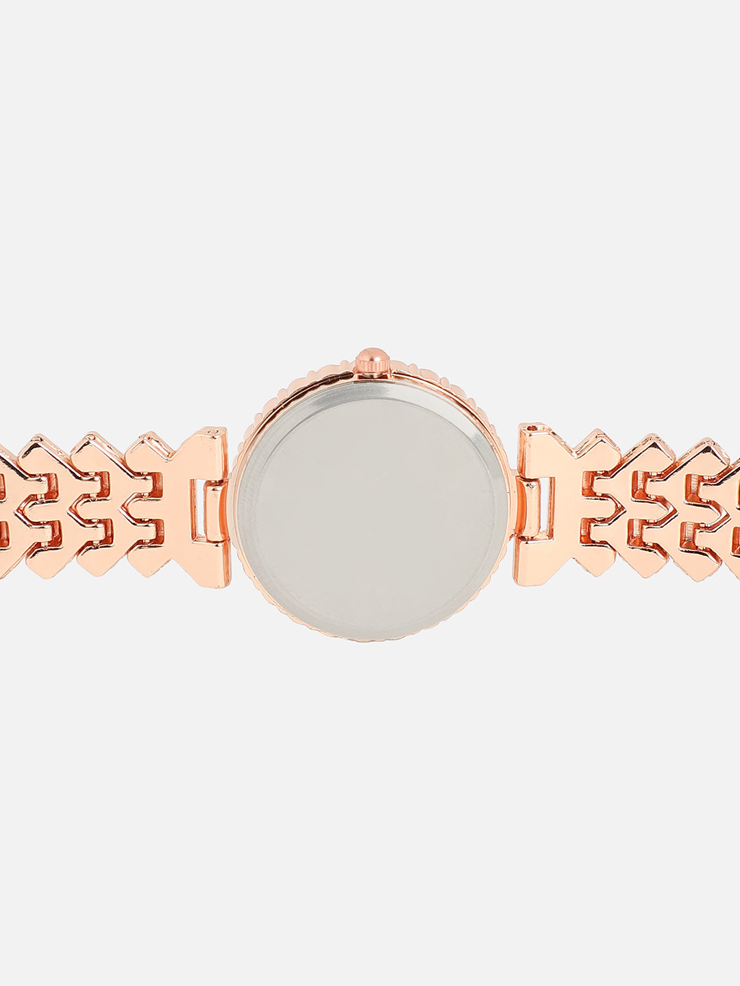 Embellished Round Watch - Rose Gold
