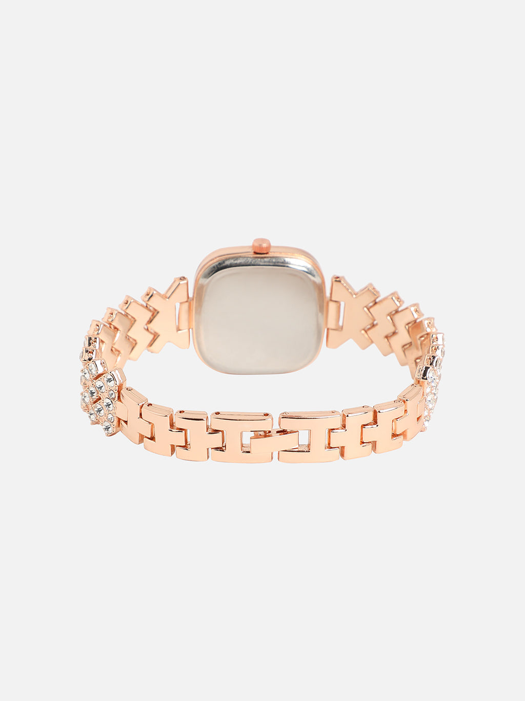 Embellished Square Watch - Rose Gold