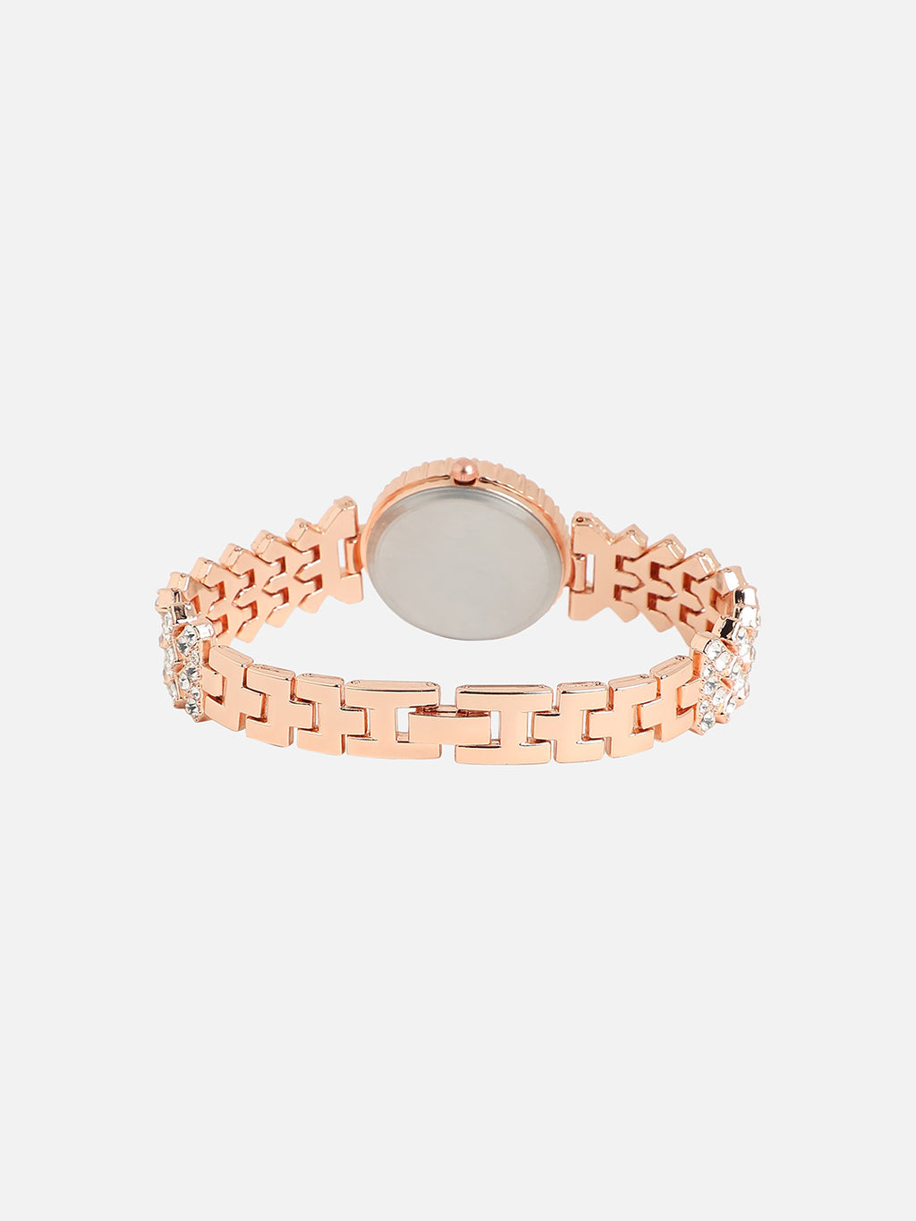 Embellished Round Watch - Rose Gold