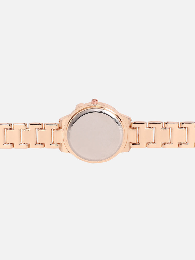 Embellished Round Watch - Gold