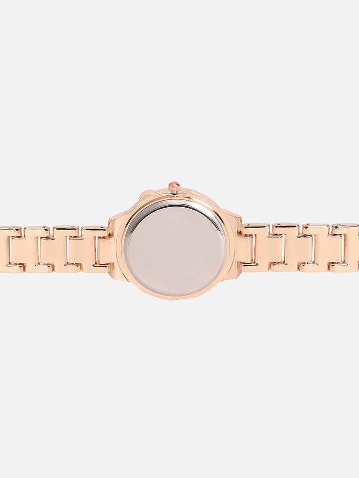 Embellished Round Watch - Gold