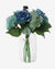 Blue & Aqua Rose Faux Decorative Flower Bouquet | PACK OF 6