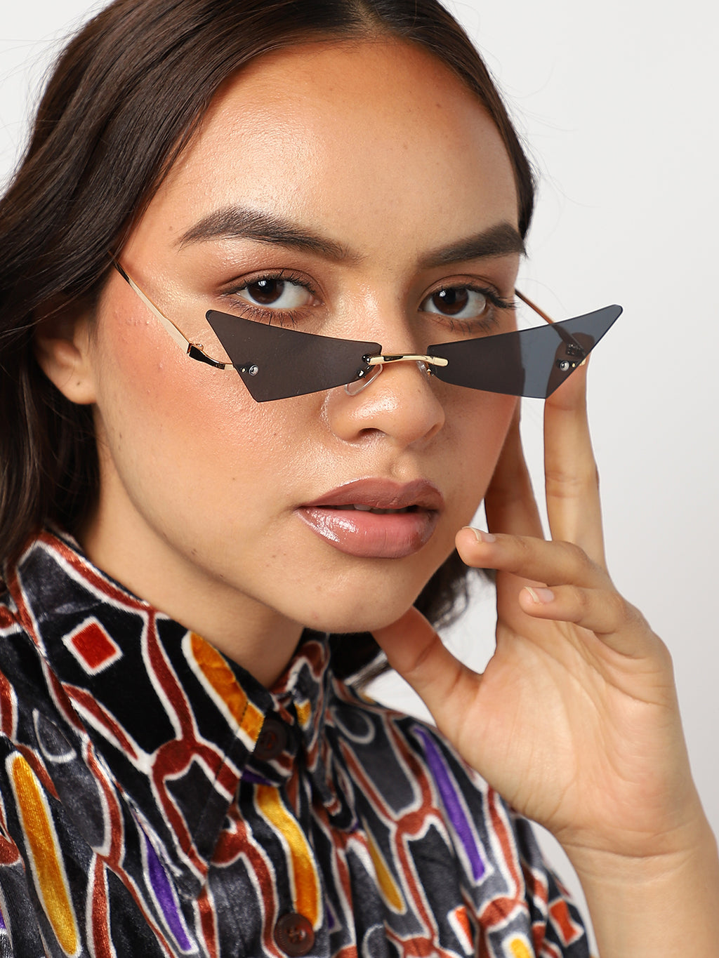 Gold Frame Tinted Lens Cat Eye Sunglasses