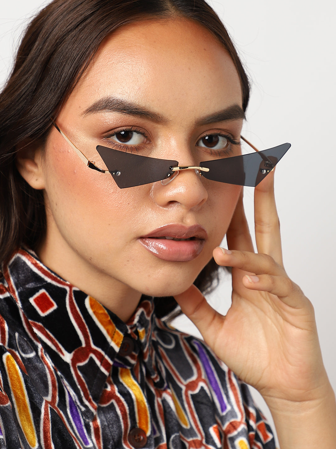 Gold Frame Tinted Lens Cat Eye Sunglasses