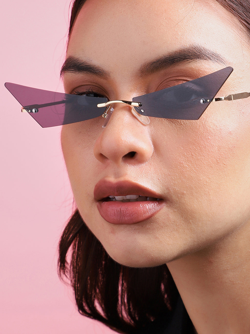 Gold Frame Tinted Lens Cat Eye Sunglasses