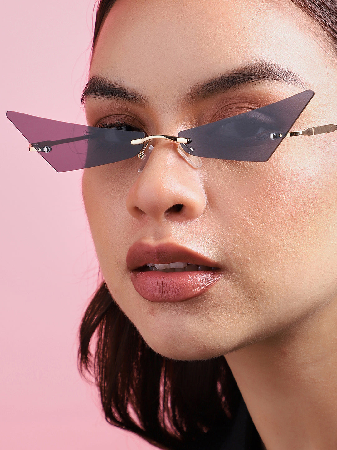 Gold Frame Tinted Lens Cat Eye Sunglasses