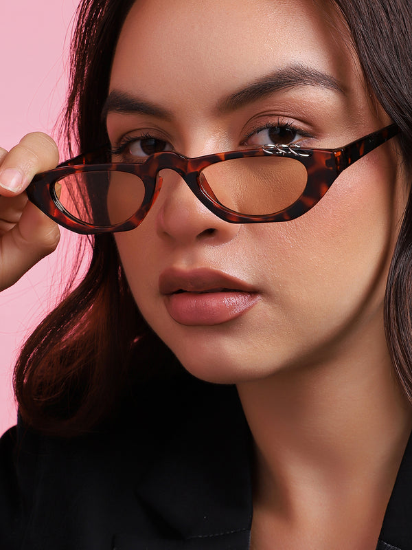 Animal Print Frame Retro Sunglass